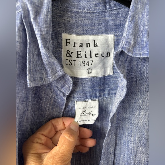 Frank & Eileen Dresses & Skirts - EUC Frank & Eileen Mary 100% Linen Blue Casual Button Front Relaxed Fit Dress, L
